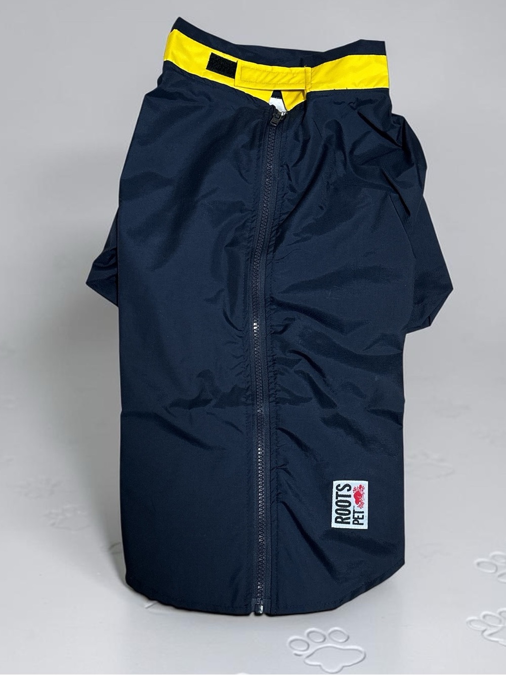 Roots Pet (XL) Weatherproof Nautical Dog Jacket Navy Yellow Protect Zip NEW